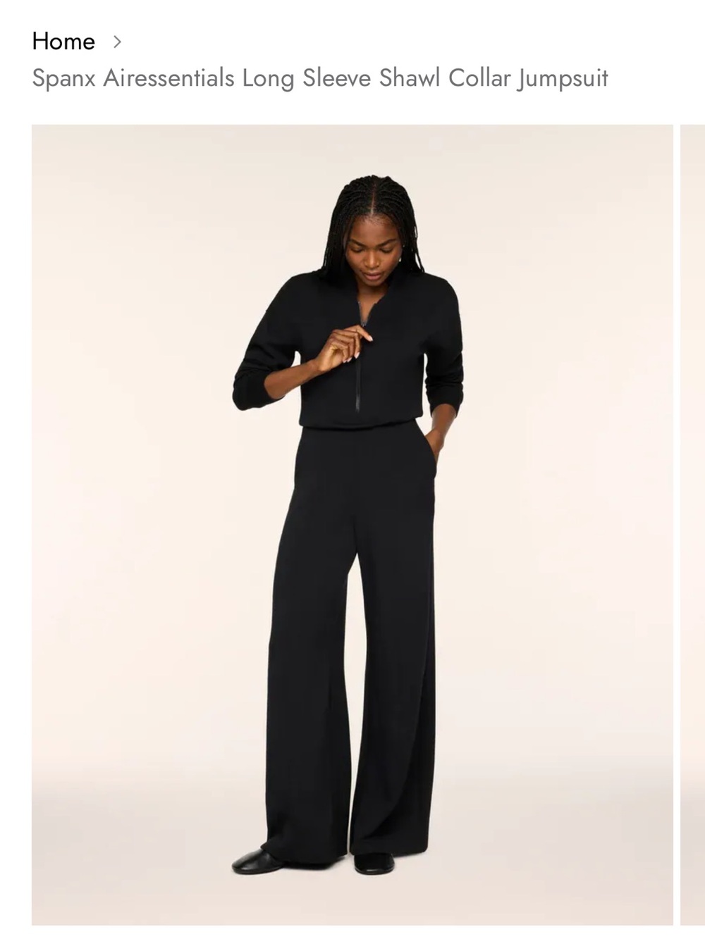 Spanx AirEssentials Black Wide Leg Jumpsuit Small